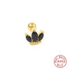 Wholesale S925 Sterling Silver Crown Shaped Ear Thread Piercing Earring With Geometric Pattern And Electroplating For Women