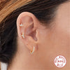 Wholesale S925 Sterling Silver Crown Shaped Ear Thread Piercing Earring With Geometric Pattern And Electroplating For Women