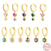 Wholesale S925 Sterling Silver Crystal Drop Flower Zircon Earrings With Geometric Pattern And Electroplating For Women