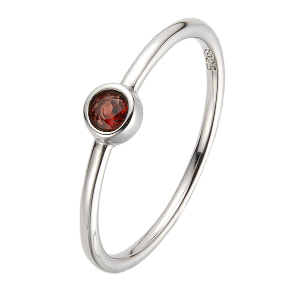 Wholesale S925 Sterling Silver Crystal Geometric December Birthday Stone Ring Set With Gems For Women