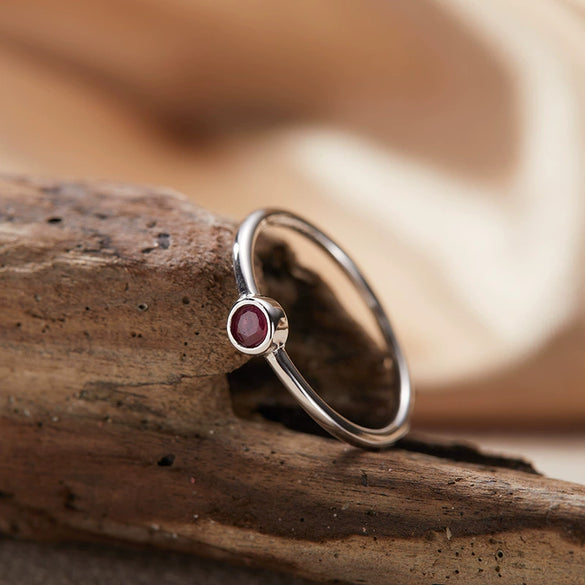 Wholesale S925 Sterling Silver Crystal Geometric December Birthday Stone Ring Set With Gems For Women