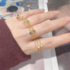 Wholesale S925 Sterling Silver Crystal Ring With Flower And Leaf Pattern Set With Gems For Women