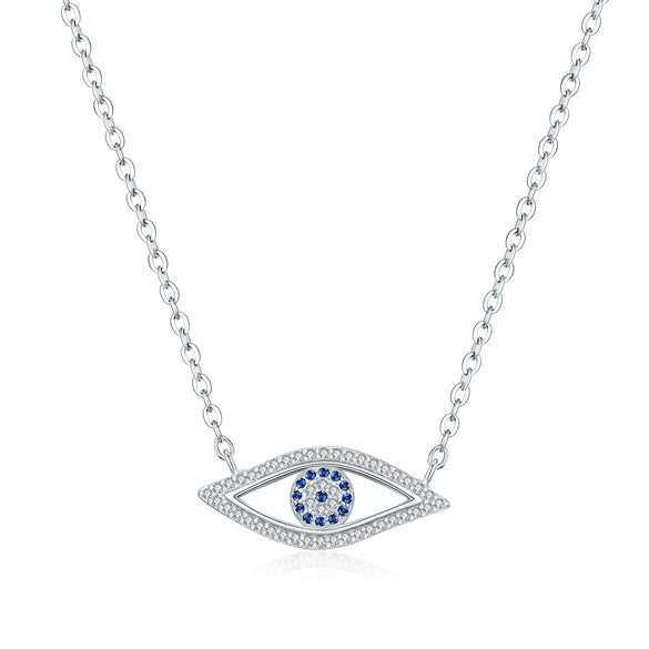 Wholesale S925 Sterling Silver Cut Out Eye Light Luxury Clavicle Necklace For Women With Electroplating