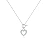 Wholesale S925 Sterling Silver Cut Out Heart Necklace With Ot Buckle Electroplated In Platinum Or 18K Gold For Women Simple High End Clavicle Chain Jewelry