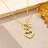 Wholesale S925 Sterling Silver Cut Out Heart Necklace With Ot Buckle Electroplated In Platinum Or 18K Gold For Women Simple High End Clavicle Chain Jewelry