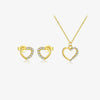 Wholesale S925 Sterling Silver Cut Out Heart Shaped Necklace And Earrings With Electroplating Cool Design Regular Chain