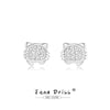 Wholesale S925 Sterling Silver Cute Cat Head Earrings For Girls With Electroplating Animal Style