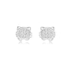 Wholesale S925 Sterling Silver Cute Cat Head Earrings For Girls With Electroplating Animal Style