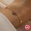 Wholesale S925 Sterling Silver Cute Flower Geometric Simple Design Electroplated Gold Plated Women's Bracelet