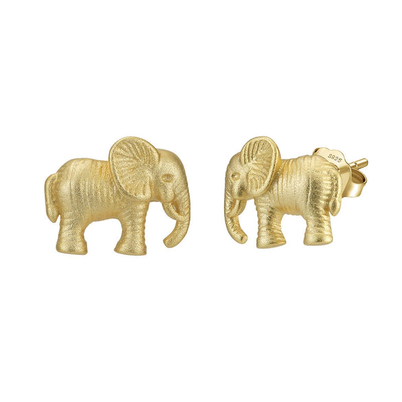 Wholesale S925 Sterling Silver Cute Geometric Animal Baby Elephant Earrings