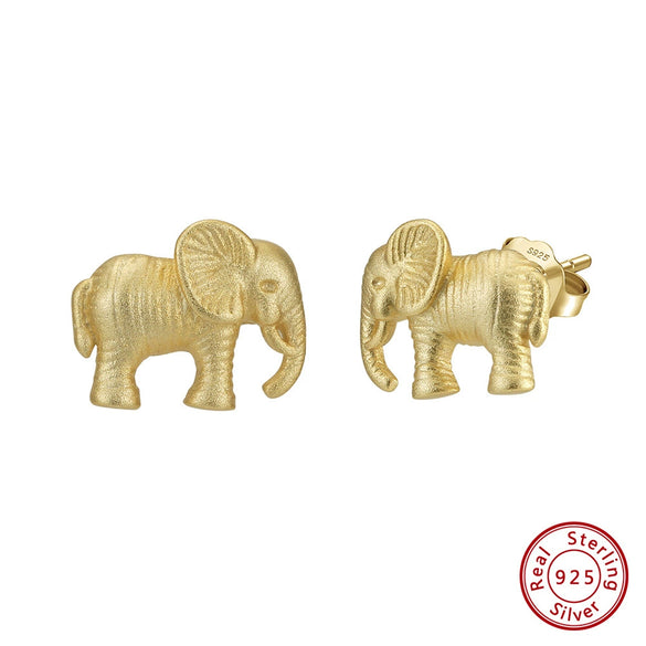 Wholesale S925 Sterling Silver Cute Geometric Animal Baby Elephant Earrings