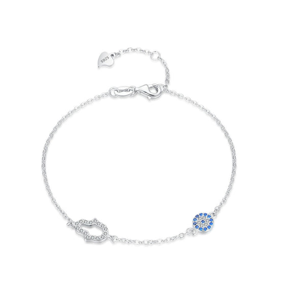 Wholesale S925 Sterling Silver Cute Micro Inlaid Gourd Eye Bracelet For Women