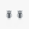Wholesale S925 Sterling Silver Cute Owl Retro Style Women's Earrings