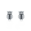 Wholesale S925 Sterling Silver Cute Owl Retro Style Women's Earrings
