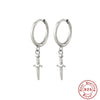 Wholesale S925 Sterling Silver Dagger Cross Devil's Eye Star Moon Pendant Earrings With Geometric Design For Women