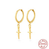 Wholesale S925 Sterling Silver Dagger Cross Devil's Eye Star Moon Pendant Earrings With Geometric Design For Women