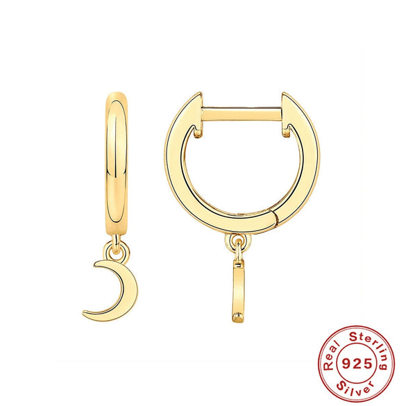 Wholesale S925 Sterling Silver Dagger Cross Devil's Eye Star Moon Pendant Earrings With Geometric Design For Women