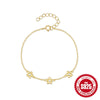 Wholesale S925 Sterling Silver Daisy Flower Fresh Simple Women's Bracelet With Electroplating Treatment