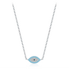 Wholesale S925 Sterling Silver Devil's Eye Light Luxury Diamond Women's Clavicle Necklace With Cross Chain