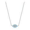 Wholesale S925 Sterling Silver Devil's Eye Light Luxury Diamond Women's Clavicle Necklace With Cross Chain
