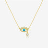 Wholesale S925 Sterling Silver Devil's Eye Necklace With Geometric Design And Electroplating Process For Women