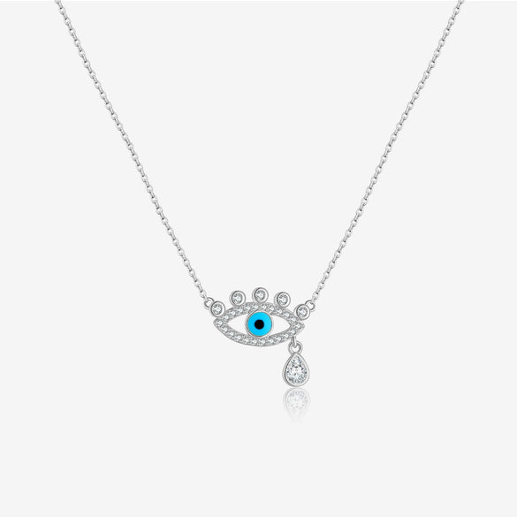 Wholesale S925 Sterling Silver Devil's Eye Necklace With Geometric Design And Electroplating Process For Women