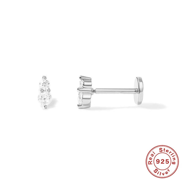 Wholesale S925 Sterling Silver Devil's Eye Snake Smiling Face Flat Head Internal Thread Puncture Cartilage Ear Nail Ear Bone Nail With Geometric Design And Electroplating For Women