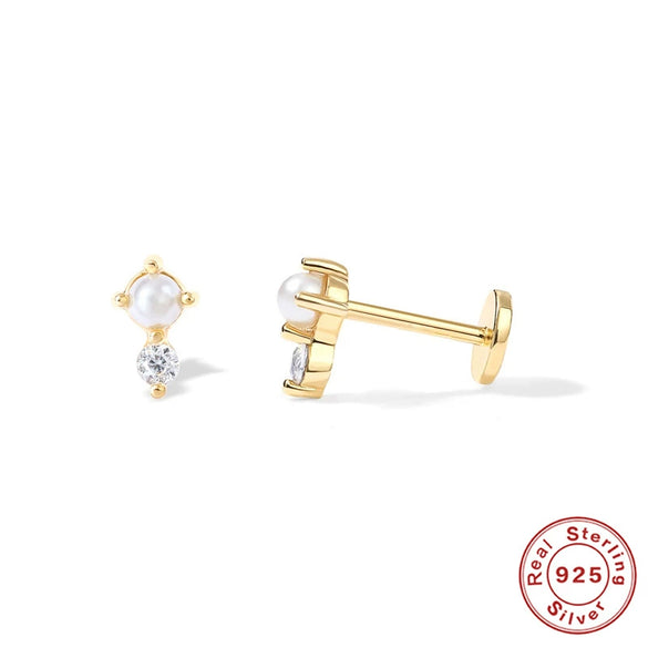 Wholesale S925 Sterling Silver Devil's Eye Snake Smiling Face Flat Head Internal Thread Puncture Cartilage Ear Nail Ear Bone Nail With Geometric Design And Electroplating For Women