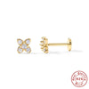 Wholesale S925 Sterling Silver Devil's Eye Snake Smiling Face Flat Head Internal Thread Puncture Cartilage Ear Nail Ear Bone Nail With Geometric Design And Electroplating For Women