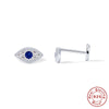 Wholesale S925 Sterling Silver Devil's Eye Snake Smiling Face Flat Head Internal Thread Puncture Cartilage Ear Nail Ear Bone Nail With Geometric Design And Electroplating For Women
