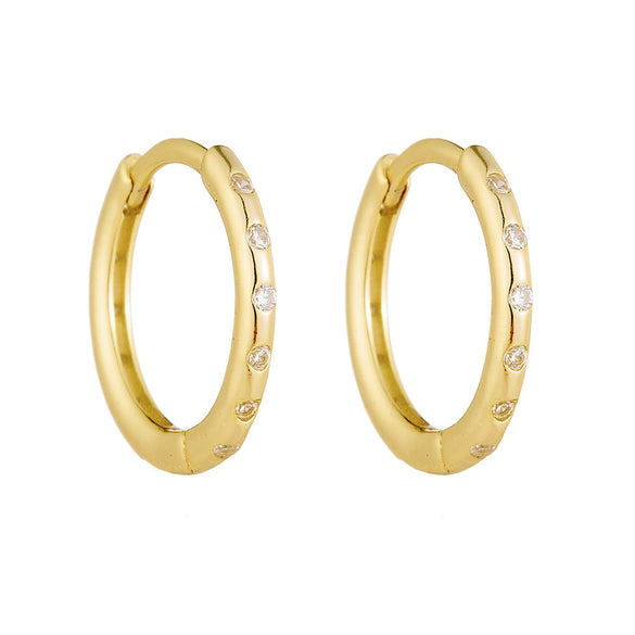 Wholesale S925 Sterling Silver Diamond Geometric Circle Earrings For Women