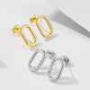 Wholesale S925 Sterling Silver Diamond Geometric U Shaped Rectangular Oval Earrings For Women