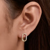Wholesale S925 Sterling Silver Diamond Geometric U Shaped Rectangular Oval Earrings For Women
