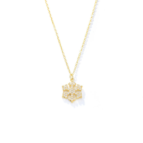 Wholesale S925 Sterling Silver Diamond Inlaid Snowflake Cross Chain Necklace For Women