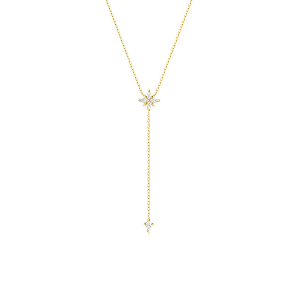 Wholesale S925 Sterling Silver Diamondencrusted Bawang Star Yshaped Dipper Clavicle Chain With Oshaped Chain Electroplated Necklace For Women