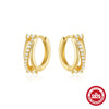 Wholesale S925 Sterling Silver Distinctive Love Chain Glossy Luxury Huggie Hoops Earrings With Geometric Design And Electroplating