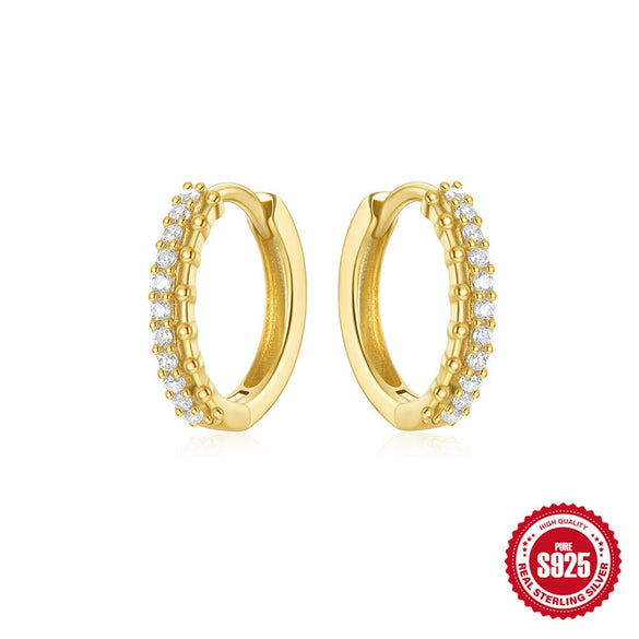 Wholesale S925 Sterling Silver Distinctive Love Chain Glossy Luxury Huggie Hoops Earrings With Geometric Design And Electroplating