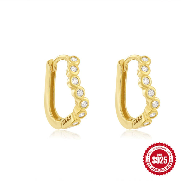 Wholesale S925 Sterling Silver Double Diamond Four Pointed Star Earrings For Women With Geometric Pattern And Electroplating Design