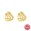 Wholesale S925 Sterling Silver Double Diamond Four Pointed Star Earrings For Women With Geometric Pattern And Electroplating Design