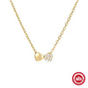 Wholesale S925 Sterling Silver Double Heart Bow Geometric Women's Clavicle Necklace