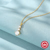 Wholesale S925 Sterling Silver Double Heart Bow Geometric Women's Clavicle Necklace