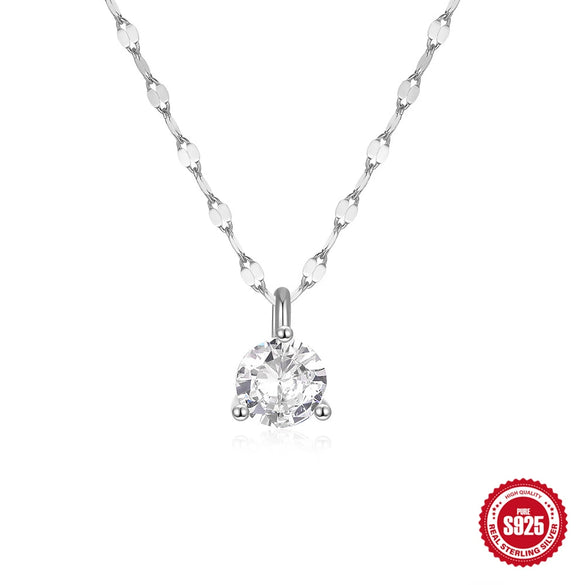 Wholesale S925 Sterling Silver Double Heart Bow Geometric Women's Clavicle Necklace