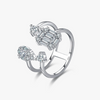 Wholesale S925 Sterling Silver Double Layer Geometric Zircon Inlay Ring For Women Light Luxury High End Sense