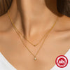 Wholesale S925 Sterling Silver Double Layer Small Silver Ball Pendant Necklace With Geometric Star Pattern For Women Electroplated