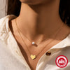 Wholesale S925 Sterling Silver Double Layer Stacked Pearl Love Geometric Necklace With 18K Gold Electroplated O Chain For Women
