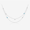 Wholesale S925 Sterling Silver Double Layer Stacked Simple All Match Round Stone Water Drop Stitching Clavicle Chain With Geometric Pattern And Electroplating