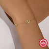 Wholesale S925 Sterling Silver Double Ring Geometric Bracelet For Women With Real Gold Electroplating