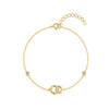 Wholesale S925 Sterling Silver Double Ring Geometric Bracelet For Women With Real Gold Electroplating