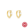 Wholesale S925 Sterling Silver Double Row Diamond Minimalist Geometric Fashion Earring With Electroplating Treatment For Women