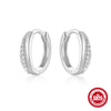 Wholesale S925 Sterling Silver Double Row Diamond Minimalist Geometric Fashion Earring With Electroplating Treatment For Women